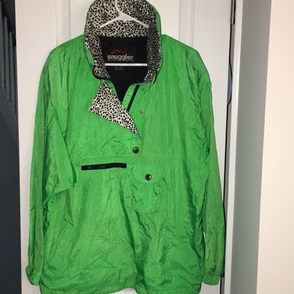 Vintage Retro Snuggler Seattle Lime Green 90’s Snowboard Ladies Ski Jacket Parka